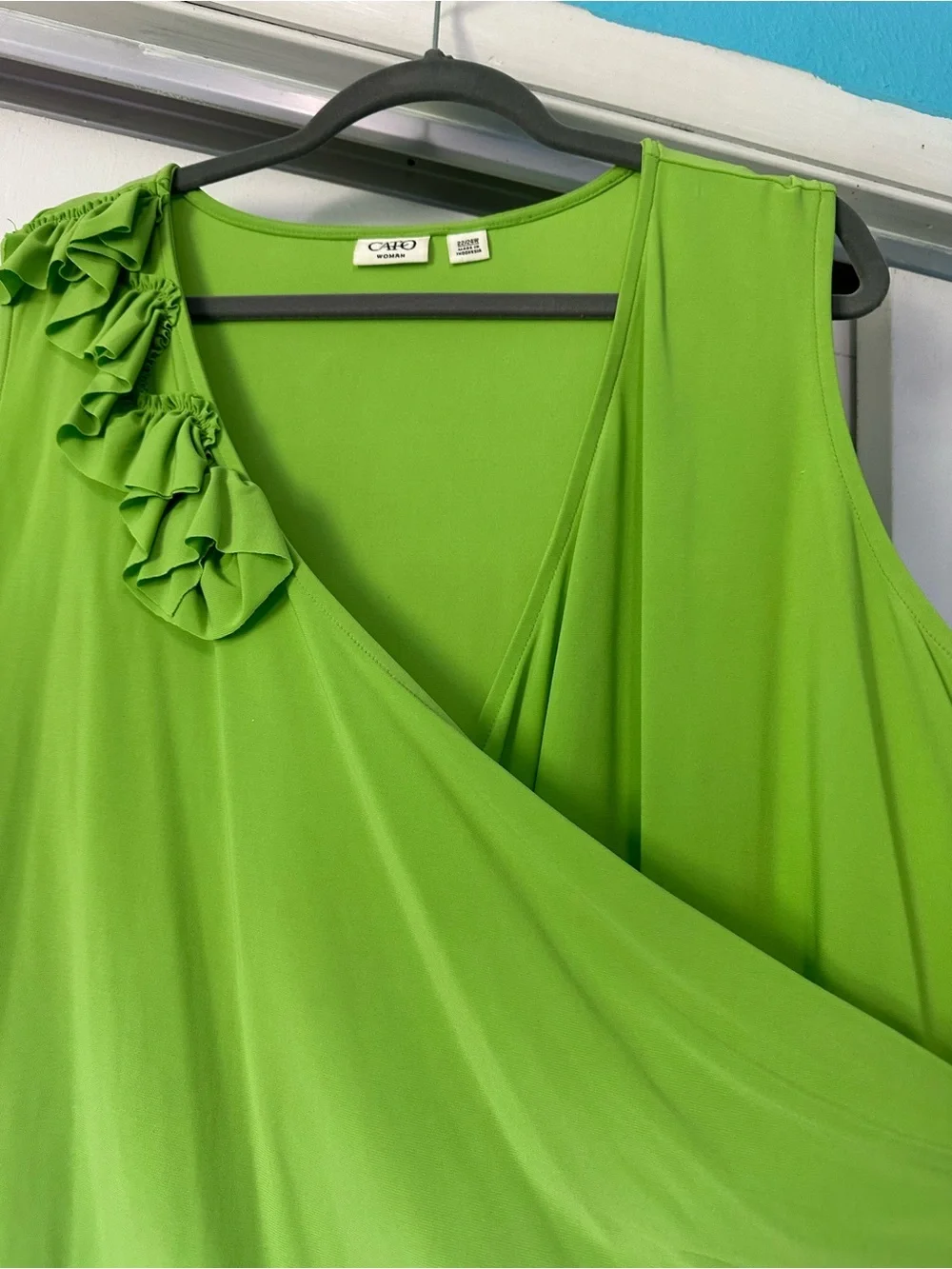 Cato Green Draped Sleeveless Top